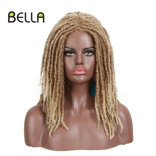 Bella Synthetische Perücke für schwarze Frauen 22quot; Gehäkelte Perücke Zöpfe, Twist Jumbo Dread Faux Locs lange Afro-Perücke Dreadlock-Haar-Flechtperücke