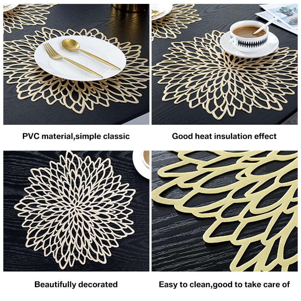 PVC-Tischset für Esstisch, 4/6/8PCS für Esstisch, hohle Unterlage