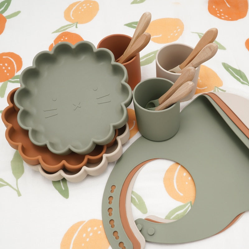 New Born Baby Products Erstaunliche Lern-Blumenform, sicherer, essbarer Silikon-Abdeckung für Obstschalen