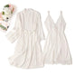 Spitzenbesatz Sexy Hochzeitsdame  Robe -Anzug, Kimono Bademantel Kleid für Mini Nachtwäsche & Intime Dessous