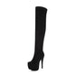 DoraTasia 2022 Plus Size 33-48 Marke Modeplattform Overknee-Stiefel, Damen sexy Super High Heels Schuhe, Damen Partystiefel