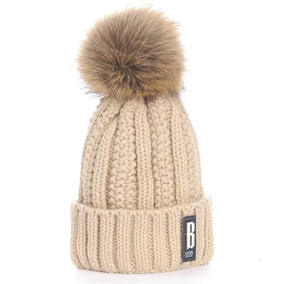 Nackenwarme gestrickte Wintermütze für Frauen, Maske Bonnet Schal-Mütze