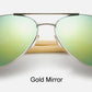Ralferty Vintage Pilot Wood Sonnenbrille Herren & Damen UV400, Gradient Sonnenbrille