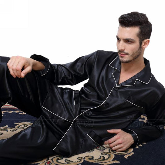 Herren Schlafanzug Set Satin
