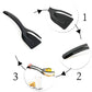 Multifunktion 2 in 1 Nylon Griff und Flip für Perfekte Pancake | Antihaftbeschichtung Fried Egg Turners Set Silikon Zange Küche Küchenutensilien