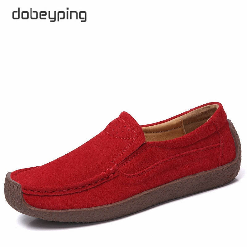 Wildleder Damen Turnschuhe, Mokassins Damenschuhe