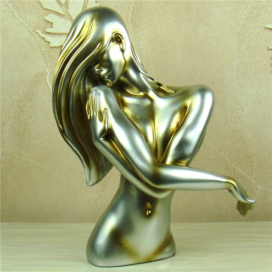 Abstrakte nackte Frauenbüste, handgefertigte Harz-Belle-Skulptur, menschliche Körperkunst, Ornament, Geschenk für Liebhaber, für die Einrichtung von Schlaf- und Wohnzimmerdekorationen