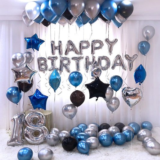 Gold-Silber-Metall-Latexballons 18, 30, 40, 50, 60, 70 Jahre Zahl, Alles Gute zum Geburtstag Jubiläum Partydekoration Erwachsener Folienballon Geschenk