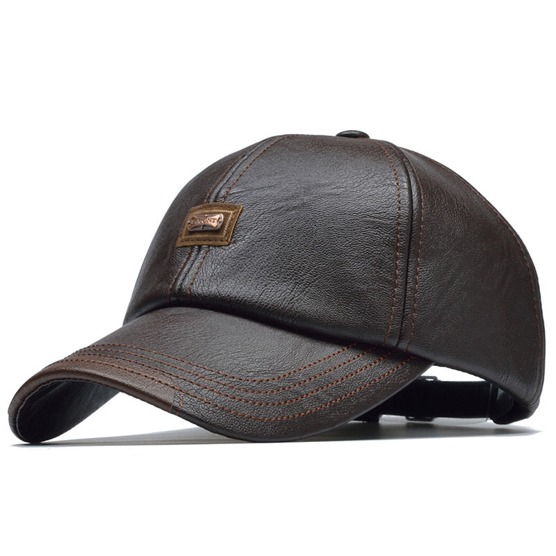 [NORTHWOOD] Marke Herbst Winter Leder Baseball Cap für Männer und Frauen