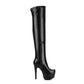 DoraTasia 2022 Plus Size 33-48 Marke Modeplattform Overknee-Stiefel, Damen sexy Super High Heels Schuhe, Damen Partystiefel