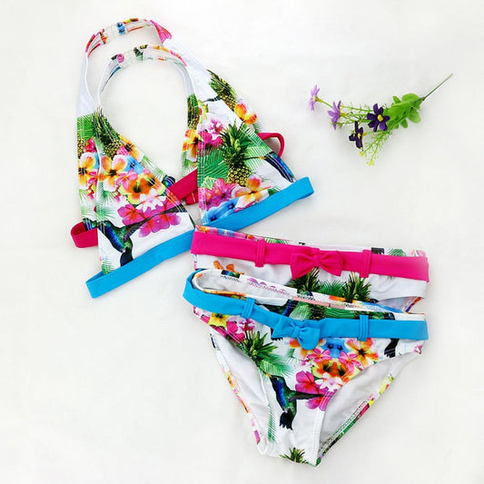 Sommer Mädchen Split Bikini, nette Blume und Tiermuster