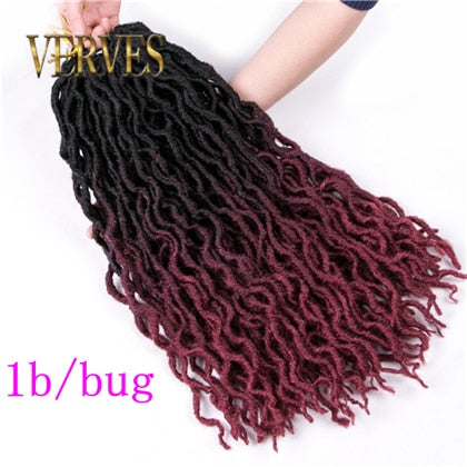 VERVES Synthetische Crochet Braids Faux Locs Curly 20 Zoll 24 Roots/Pcs,Afro Locs Twist Ombre Flechten Haarverlängerungen Burgund
