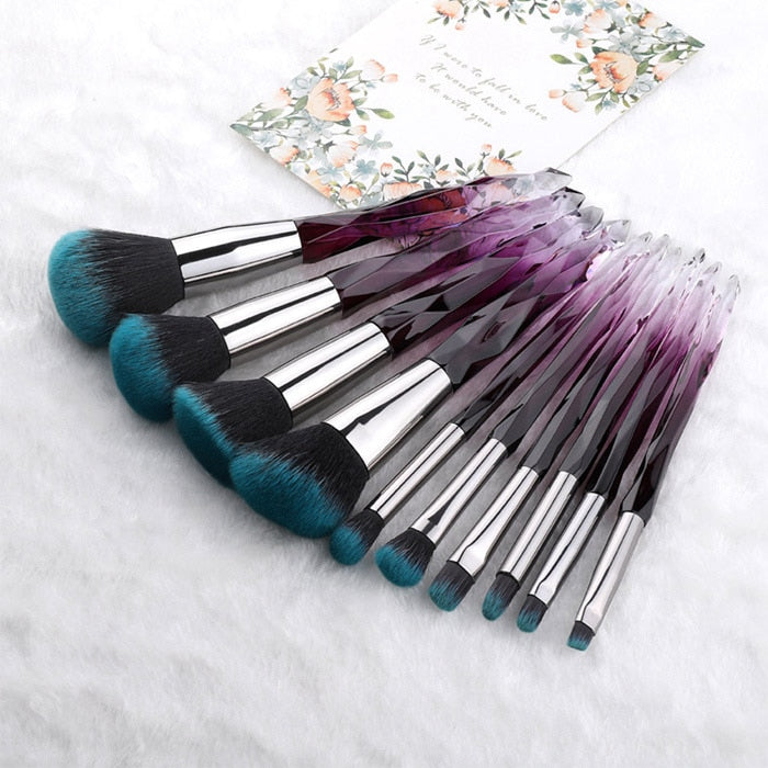 Diamant-Make-up-Pinsel-Set Kosmetik-Rouge-Pinsel, Puder-Grundierungs-Pinsel