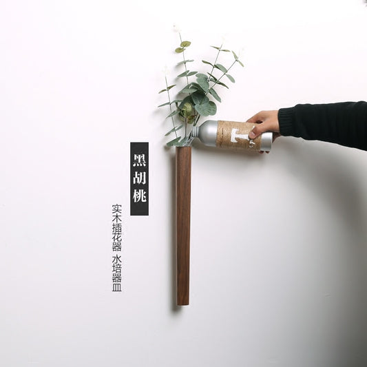 Wand Vase aus Handgemachten Massivholz, Hydrokultur  Blumentopf