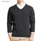 Varsanol Baumwollpullover Männer, Langarm Pullover Outwear V-Ausschnitt in 8 Farben