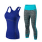Damen Sport Running Cropped Top, 3/4 Leggings Gym Trainning Set