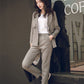 Damen-Hosen Anzug, Hohe Taille Bleistift Hose, Weibliche 2 Stück Blazer Set