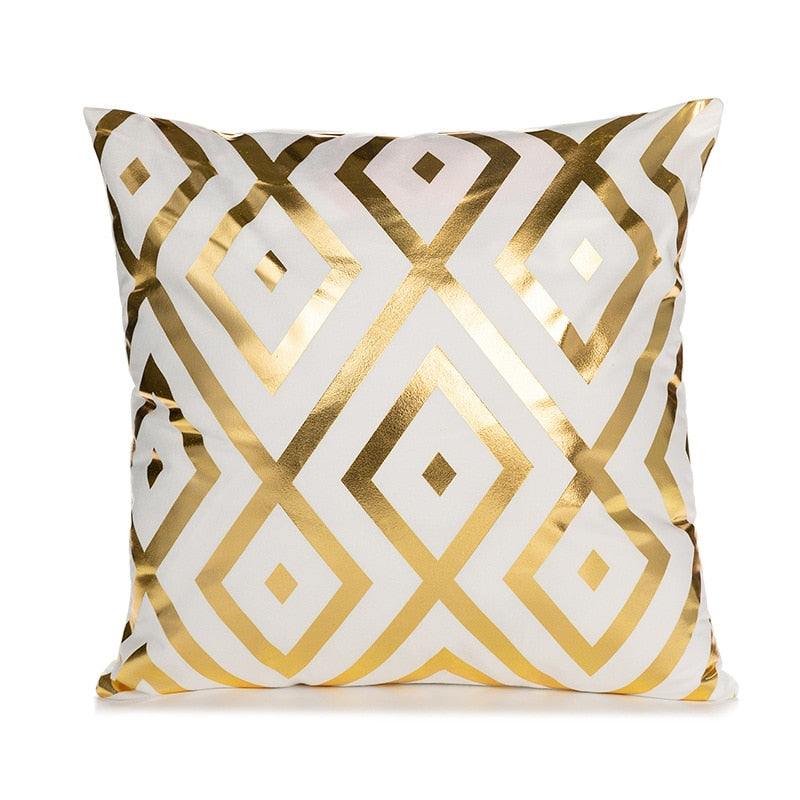 Geometrischer Kissenbezug, Schwarz Weiß Kissenbezug, Dekoratives Kissen Mode Golden Designer 45x45