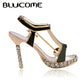 Brosche Crystal High Heels Schuhe,  Red Emaille Sandalen Broschen