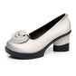 Dame Handgemachte High Heels Slip, Blumenmuster aus Echtem Leder