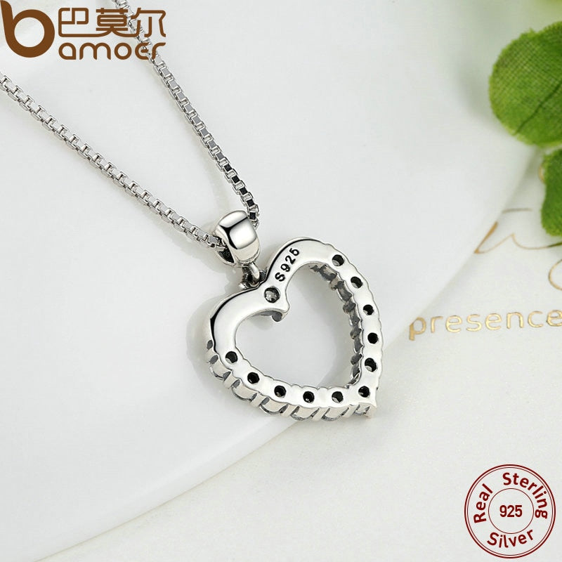 Neue Authentische 925 Sterling Silber, Weibliche Herz Anhänger Halskette