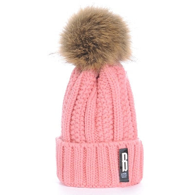 Nackenwarme gestrickte Wintermütze für Frauen, Maske Bonnet Schal-Mütze