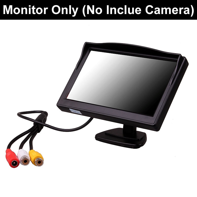 Auto LKW Bus 5 Zoll 12V 24V HD LED Stand Monitor Bildschirm mit Rückansicht, Rückfahrkamera, Parken Kit Combo Home CCTV