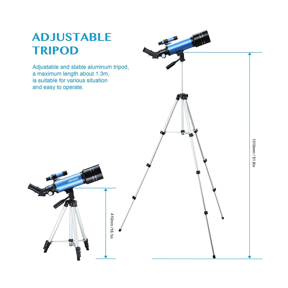 Teleskop mit verstellbarem Stativ-Telefonadapter, Terrestrial Space Monocular für Anfänger