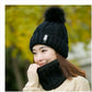 Nackenwarme gestrickte Wintermütze für Frauen, Maske Bonnet Schal-Mütze
