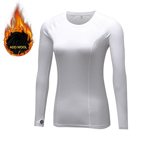 15% Elasthan Add Wool Damen-Fitness T-Shirt, Langarm  Workout Bluse