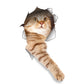 Katzen 3D-Wandaufkleber, Toilettenaufkleber, Lochansicht, lebendige Hunde, Badezimmer, für Heimdekoration, Tiere, Vinyl-Aufkleber, Kunst, Tapete, Poster