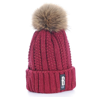 Nackenwarme gestrickte Wintermütze für Frauen, Maske Bonnet Schal-Mütze