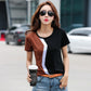 Damen Tops 2023 Kühlen Kurzarm Shirt Koreanischen Stil, Casual Nähte Weibliches Hemd