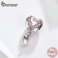 Klassischer 925er Sterlingsilber I Love My Dog, Knochen-DIY-Herzanhänger passend für Original-Charm-Armbänder und Halsketten zur Schmuckherstellung SCC1199