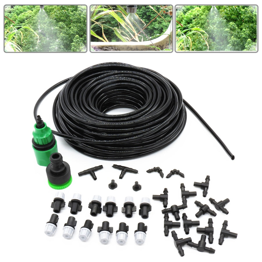 1 Kit Nebelbewässerung Bewässerungssystem,Tragbare Nebelkühlung Automatische Wasserdüse