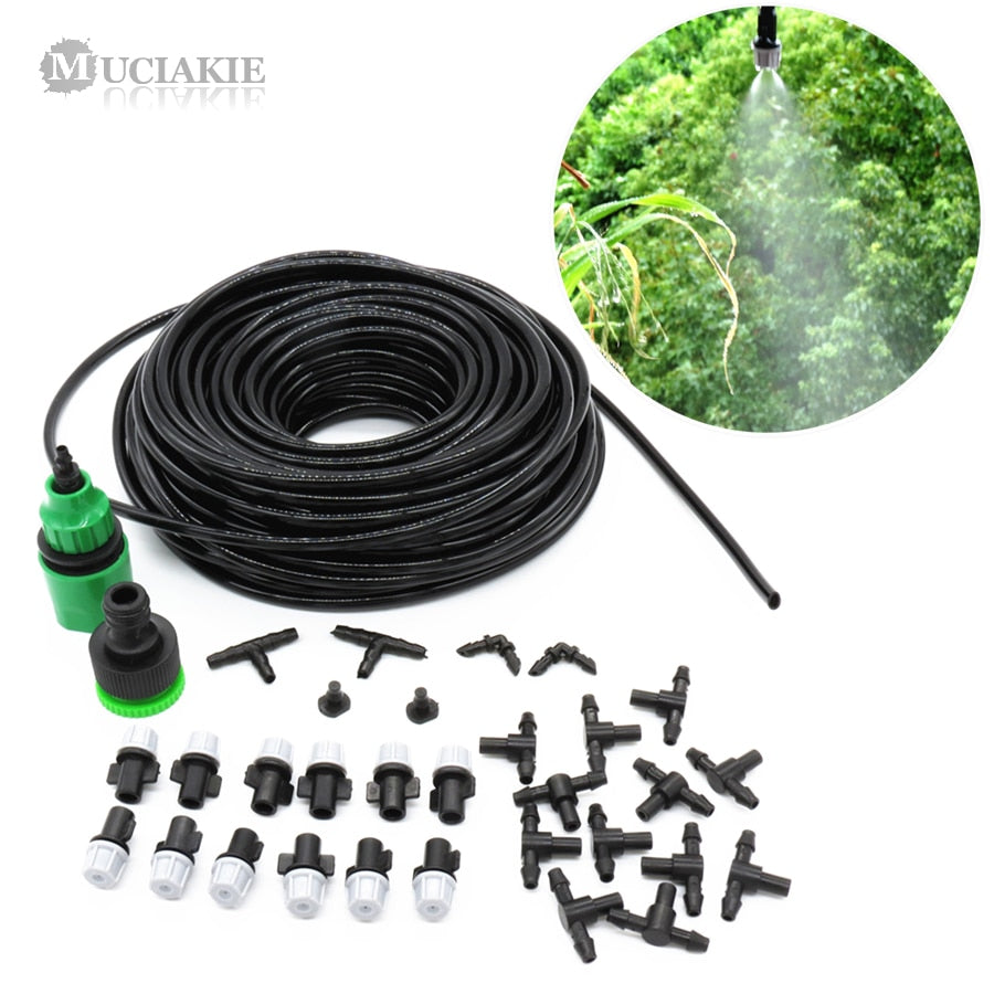 1 Kit Nebelbewässerung Bewässerungssystem,Tragbare Nebelkühlung Automatische Wasserdüse