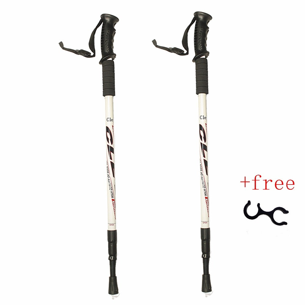 2 Teil/para 135 CM Spazierstock Trekking, Stoßfest, Aluminiumlegierung Klettern Stick Teleskop zum Wandern