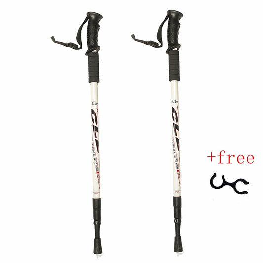 2 Teil/para 135 CM Spazierstock Trekking, Stoßfest, Aluminiumlegierung Klettern Stick Teleskop zum Wandern