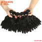 FASHION IDOL Afro Kinky Curly Hair Bundles 14 Zoll 7Stück/Los, Obere Gerade Untere Biegung Synthetische Haarspitze Mit Verschluss Faser