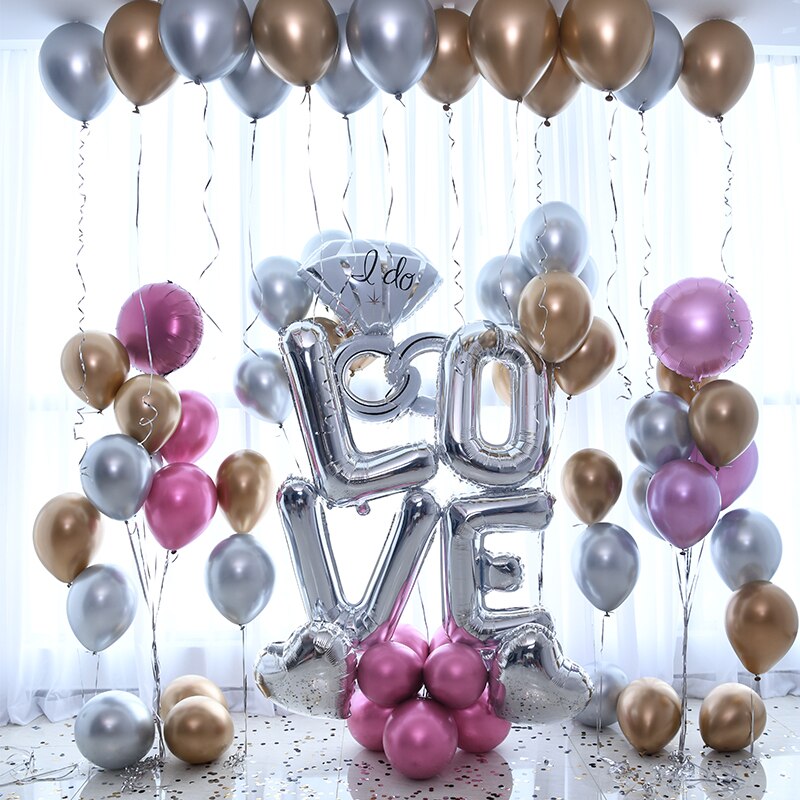 Gold-Silber-Metall-Latexballons 18, 30, 40, 50, 60, 70 Jahre Zahl, Alles Gute zum Geburtstag Jubiläum Partydekoration Erwachsener Folienballon Geschenk