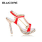 Brosche Crystal High Heels Schuhe,  Red Emaille Sandalen Broschen