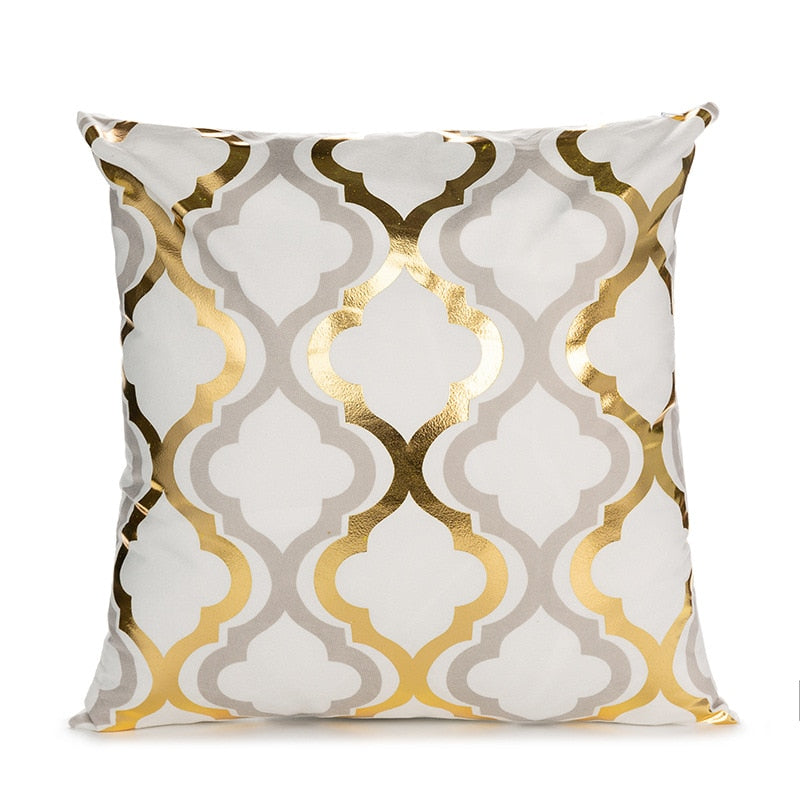 Geometrischer Kissenbezug, Schwarz Weiß Kissenbezug, Dekoratives Kissen Mode Golden Designer 45x45