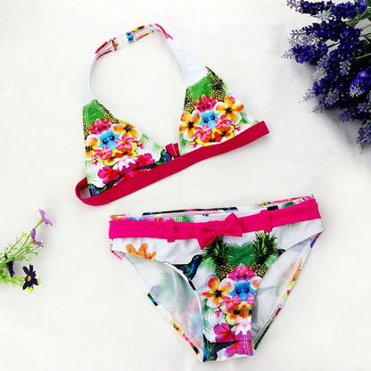 Sommer Mädchen Split Bikini, nette Blume und Tiermuster