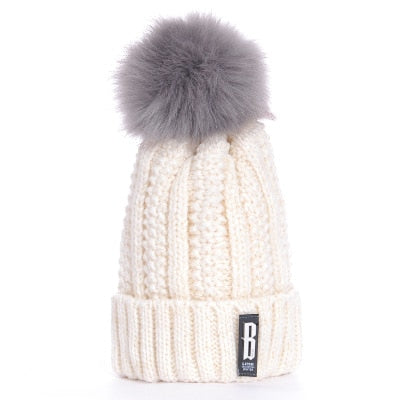 Nackenwarme gestrickte Wintermütze für Frauen, Maske Bonnet Schal-Mütze