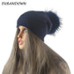 Frauen Wolle gestrickte Skullies Mützen, Lässige weibliche Kaschmirmütze