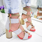 Frauen Pumps Sandalen Für Party, Hochzeit mit dicken Absätzen