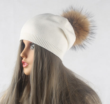 Frauen Wolle gestrickte Skullies Mützen, Lässige weibliche Kaschmirmütze