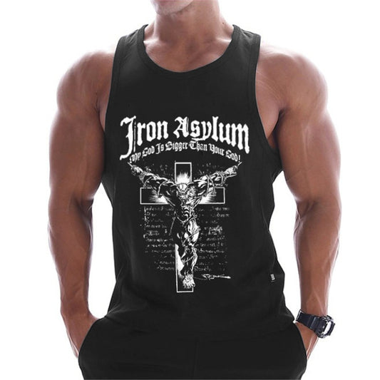 Neue Fitnessstudios Kleidung aus Baumwolle, Bodybuilding ärmelloses Unterhemd