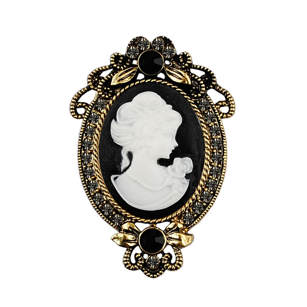 Charm Brosche Europäischen und Amerikanischen Vintagekunst-Schmuck einer Königin, Kopf weiblicher Schönheit Königin aus Zinklegierung