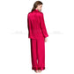 Damen Seidensatin Pyjama Set, Nachtwäsche Loungewear S, M, L, XL, 2XL, 3XL Plus Solid__Fit All Seasons